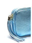 Borsa a tracolla Elena, vera pelle azzurra