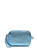 Borsa a tracolla Elena, vera pelle azzurra