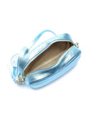 Borsa a tracolla Elena, vera pelle azzurra