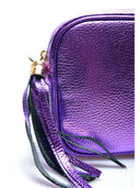 Borsa a tracolla Elena, vera pelle viola