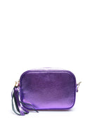 Borsa a tracolla Elena, vera pelle viola