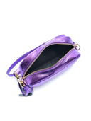 Borsa a tracolla Elena, vera pelle viola