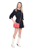 Borsa a tracolla Louisa, vera pelle, rossa