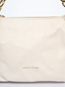 Borsa a tracolla Fabiola beige in vera pelle