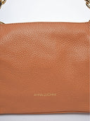 Borsa a tracolla Fabiola, vera pelle color cognac