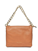 Borsa a tracolla Fabiola, vera pelle color cognac