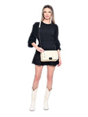 Borsa a tracolla Eleonora beige in vera pelle