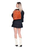 Zaino Anna Luchini Francine in pelle naturale timbro Cognac