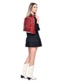 Anna Luchini rucsac Francine piele naturala  Rosu stamp