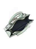 Borsa a mano Taisia ​​verde chiaro in vera pelle