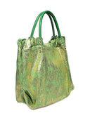 Borsa a mano Yara in vera pelle Verde