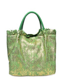 Borsa a mano Yara in vera pelle Verde