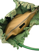 Borsa a mano Yara in vera pelle Verde