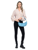 Borsa a mano Maximiliane in pelle naturale azzurro