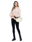 Borsa a mano Ica in pelle naturale beige