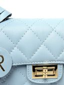 Borsa a tracolla Milena celeste in vera pelle