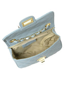 Borsa a tracolla Milena celeste in vera pelle