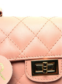 Borsa a tracolla Milena rosa in vera pelle