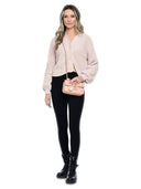 Borsa a tracolla Milena rosa in vera pelle
