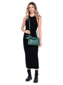 Borsa a mano Astrid in vera pelle Verde