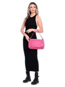 Borsa a tracolla Felicity in pelle naturale fucsia