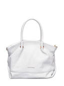 Borsa a mano Samantha in pelle naturale bianca