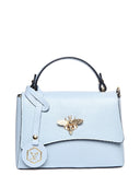 Borsa a tracolla Madison, vera pelle azzurra