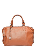 Borsa con manico superiore Bria in pelle naturale cognac