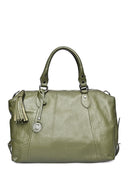 Roberta M Geanta de mana  Bria piele naturala  Verde