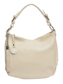 Borsa a mano Dorota beige in vera pelle