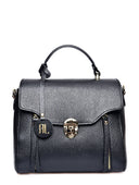 Borse Borsa con manico superiore Anemona in pelle naturale Nero