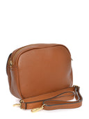 Borsa a tracolla Amina in vera pelle color cognac scuro