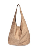 Borsa hobo Mei tortora in vera pelle