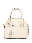 Borsa a mano Suki beige in vera pelle