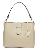 Borsa a mano Zola beige in vera pelle