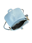 Borsa a tracolla Martina in vera pelle azzurra
