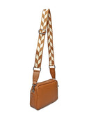 Borsa a tracolla Hazel, vera pelle color cognac