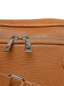 Borsa a tracolla Hazel, vera pelle color cognac
