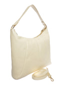 Borsa a tracolla Liliane, in vera pelle beige