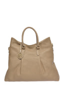 Borsa a mano Rosalia in pelle naturale color tortora