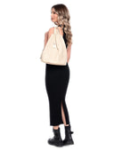 Borse zaino Neria, vera pelle beige