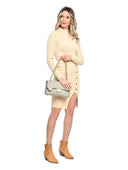 Borsa a tracolla Mathilde, in vera pelle grigia