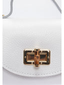 Anna Luchini Borsa messenger HORTENSIA in vera pelle-Bianca