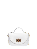Anna Luchini Borsa messenger HORTENSIA in vera pelle-Bianca
