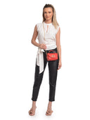 Anna Luchini Borsa messenger HORTENSIA in vera pelle - Rosso