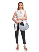 Anna Luchini Borsa a tracolla SOFIA pelle naturale-Azzurro