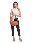 Anna Luchini Borsa a tracolla SOFIA pelle naturale-cognac