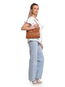 Anna Luchini Borsa a tracolla ELMA in vera pelle-cognac