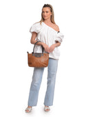 Anna Luchini Borsa a tracolla ADA pelle naturale-Cognac