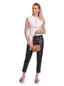 Anna Luchini Borsa a tracolla CARA in vera pelle color cognac
